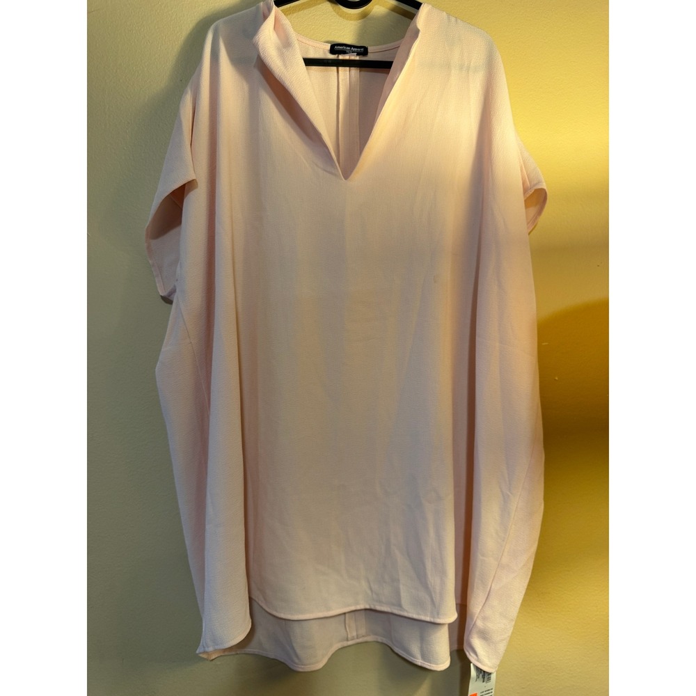 American Apparel Adia Dress Warehouse Pink Crepe V-Neck Oversized RSACRP302 XS/S
